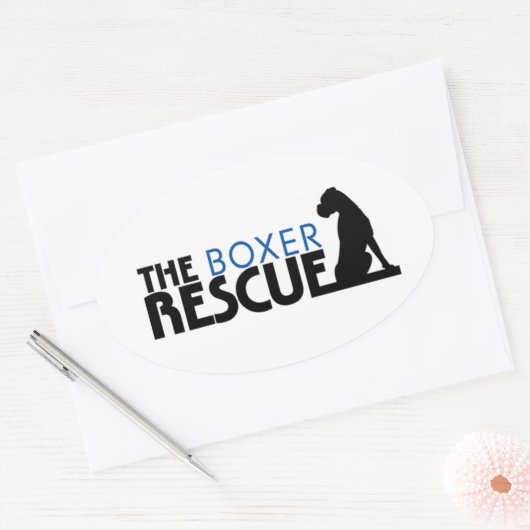 De Boxer Rescue Sticker (Ovaal) (Envelop)