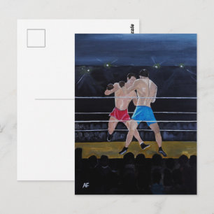De Boxers Schilderij van Alfred Fox Briefkaart