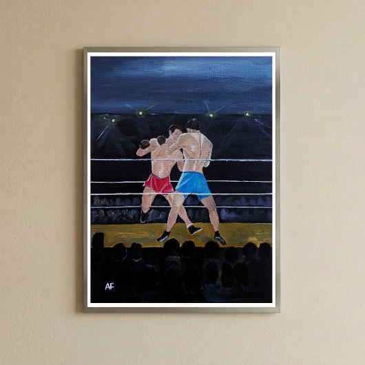 De Boxers Schilderij van Alfred Fox Canvas Afdruk