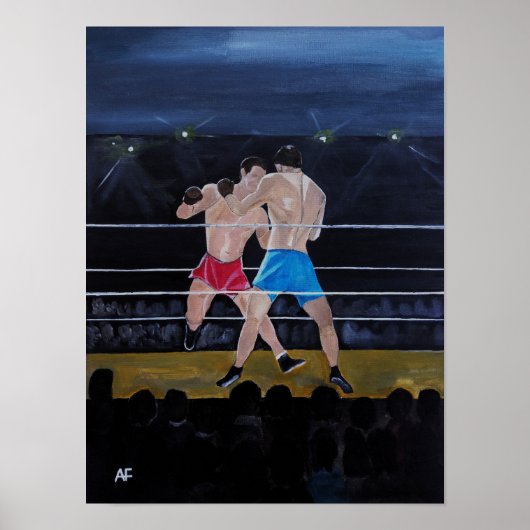 De Boxers Schilderij van Alfred Fox Poster (Voorkant)