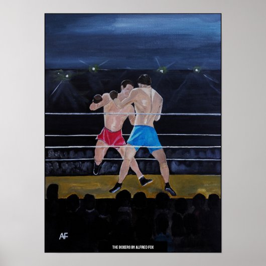 De Boxers Schilderij van Alfred Fox Poster (Voorkant)
