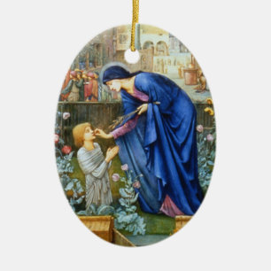 DE BOY EN HET VIRGIN KERAMISCH ORNAMENT