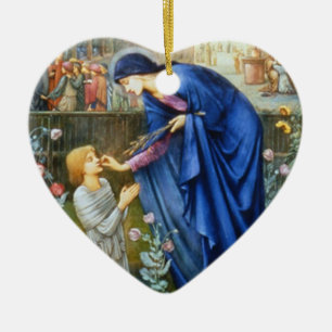 DE BOY EN HET VIRGIN KERAMISCH ORNAMENT
