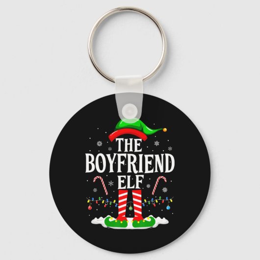 De Boyfriend Elf Grappige Xmas Elf Bijpassende Fam Sleutelhanger (Voorkant)