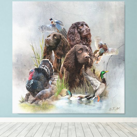 De Boykin Spaniël Canvas Afdruk (Insitu (Houten vloer))