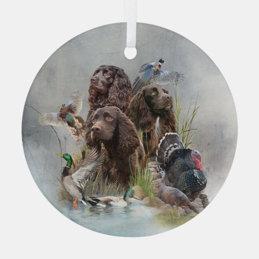 De Boykin Spaniël Glas Ornament (Achterkant)