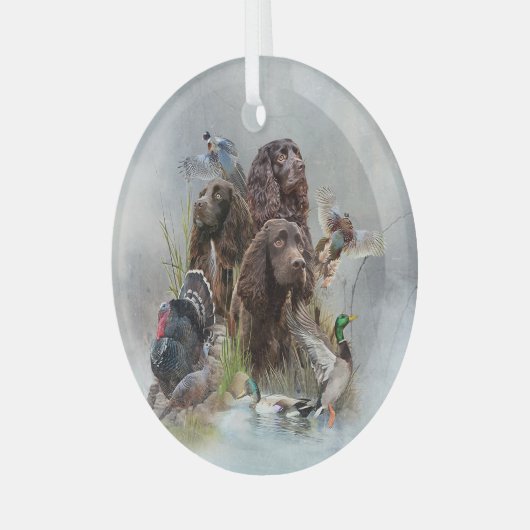 De Boykin Spaniël Glas Ornament (Voorkant links)