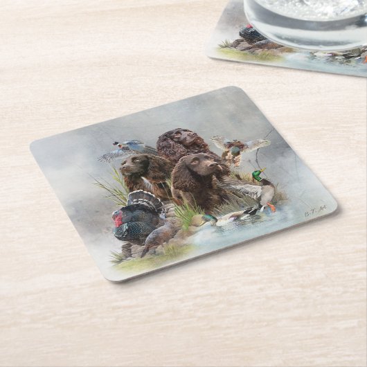 De Boykin Spaniël Kartonnen Onderzetters (Schuin)