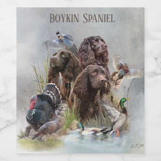De Boykin Spaniël Wijn Etiket (Enkel label)