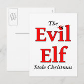 De boze elf heeft Kerstmis gestolen Feestdagenkaart (Voorkant / Achterkant)
