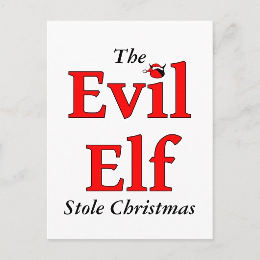 De boze elf heeft Kerstmis gestolen Feestdagenkaart (Voorkant)