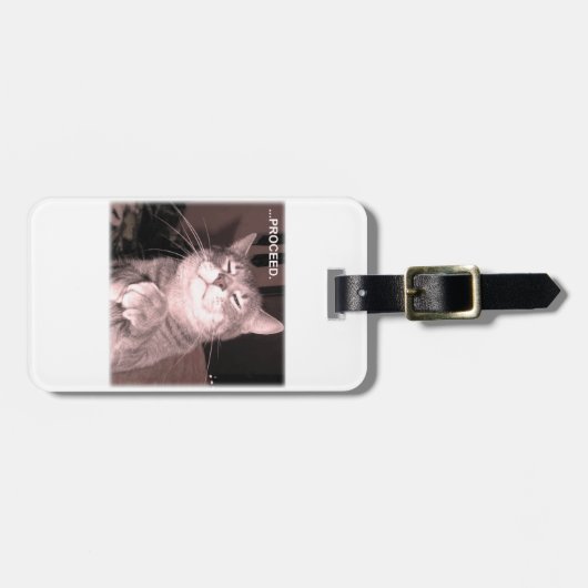 De boze kat zegt verder te gaan met het masterplan bagagelabel (Voorkant horizontaal)