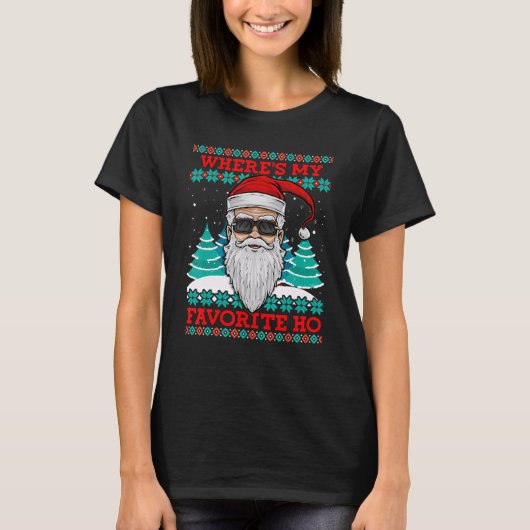 De boze kerstman waar mijn favoriete hoefje grappi t-shirt (Voorkant)