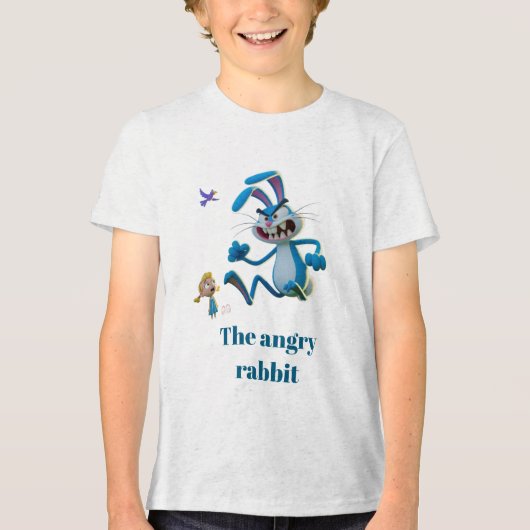 De boze konijn Tri-Blend shirt (Voorkant)
