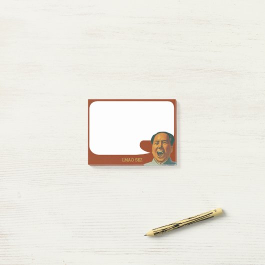 De boze lacht Mao Post Post-it® Notes (Op bureau)