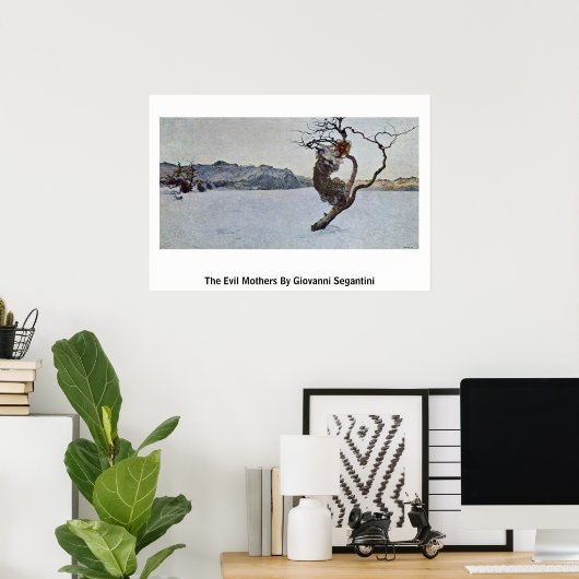 De boze moeders van Giovanni Segantini Poster (Thuiskantoor)