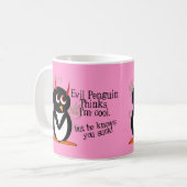 De boze pinguïn die je de Mok opzwelt - Roze! (Voorkant links)