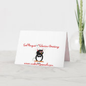 De boze pinguïn heeft een hart feestdagen kaart (Achterkant)