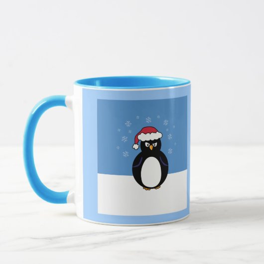 De boze Pinguïn van Kerstmis Mok (Links)