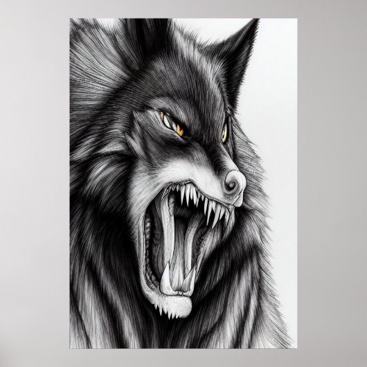 De boze wolf | AI Art Poster (Voorkant)