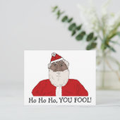 De boze Zwarte Kerstman, die u Boze Kerstmis Feestdagenkaart (Staand voorkant)