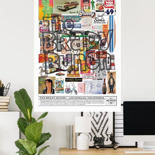 DE BRADY BUNCH COLLAGE POSTER (Thuiskantoor)