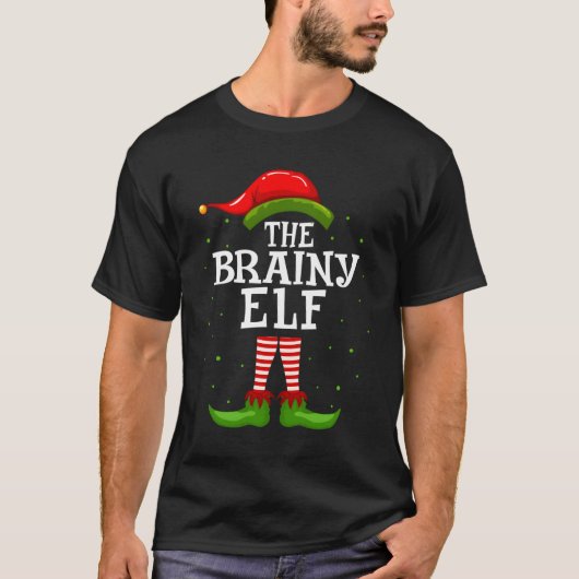 De brainy Elf kerstwedstrijd familie Pajama Co T-shirt (Voorkant)