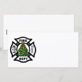 De Brand Afd. van Kerstmis van de brandbestrijder Feestdagenkaart (Voorkant / Achterkant)