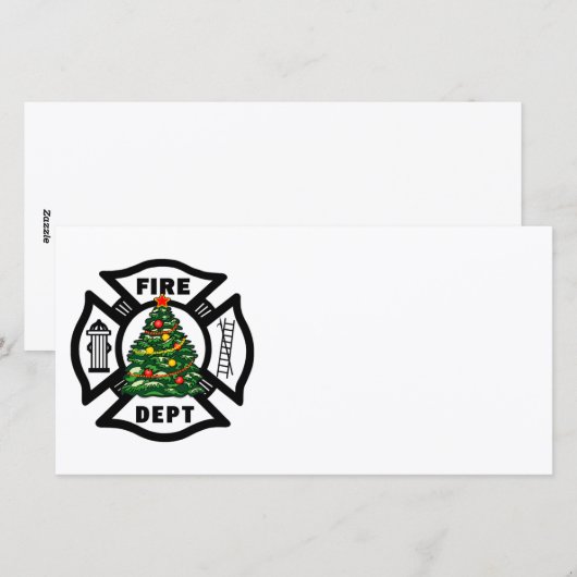 De Brand Afd. van Kerstmis van de brandbestrijder Feestdagenkaart (Voorkant / Achterkant)