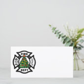 De Brand Afd. van Kerstmis van de brandbestrijder Feestdagenkaart (Staand voorkant)