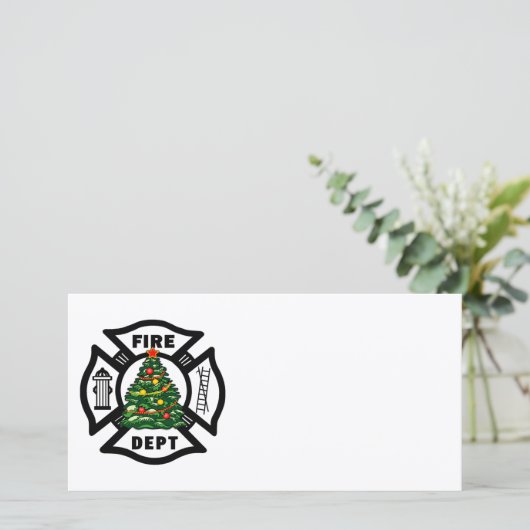 De Brand Afd. van Kerstmis van de brandbestrijder Feestdagenkaart (Staand voorkant)