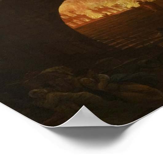 De brand in Rome - Hubert Robert Poster (Hoek)