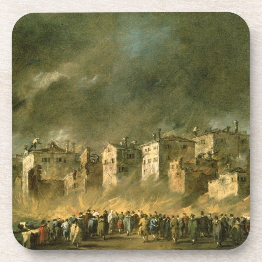 De brand in San Marcuola (olie op doek) Onderzetter (Voorkant)