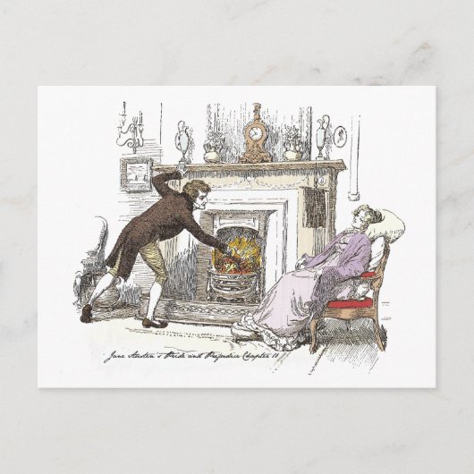 De brand stoppen - Jane Austen Pride & Prejudice Briefkaart (Voorkant)