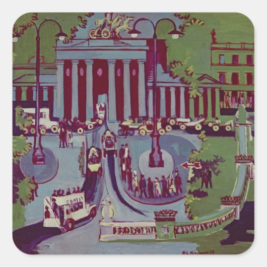 De Brandenburgse poort, Berlijn, 1929 Vierkante Sticker (Voorkant)