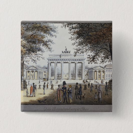 De Brandenburgse poort, Berlijn Vierkante Button 5,1 Cm (Voorkant)
