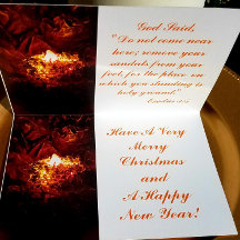 "De Brandende Braamstruik" Echte Folie Kerstkaart