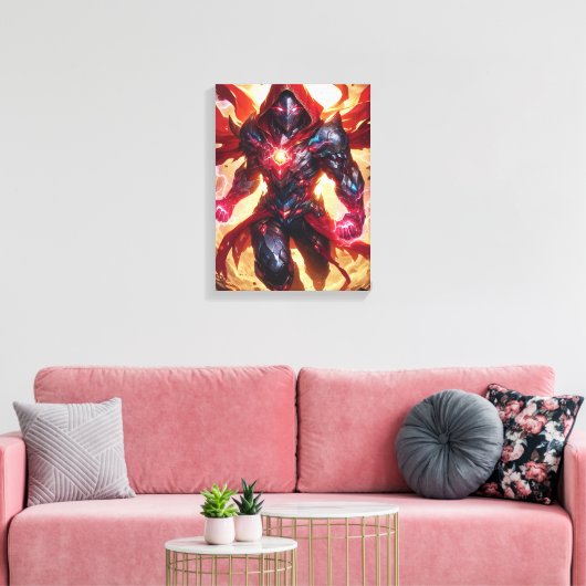 De brandende handhaver canvas afdruk (Insitu (Woonkamer))