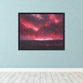 De brandende hemel canvas afdruk (Insitu (Houten vloer))
