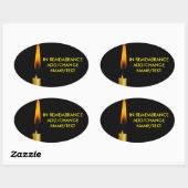 De brandende Kaars en Versie twee van de Jouw teks Ovale Sticker (Vel)