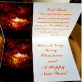 "De brandende struik" Echte folie kerstkaart Feestdagenkaart