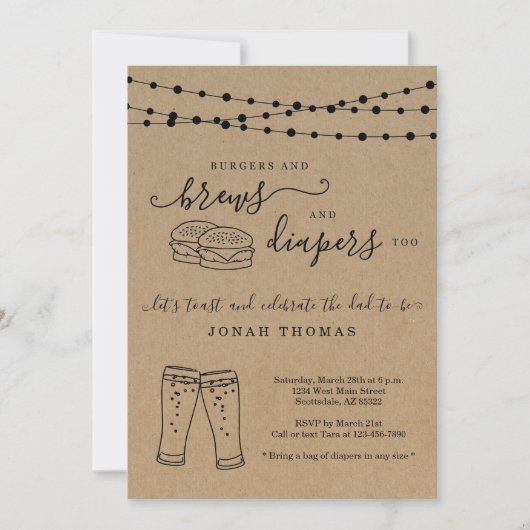 De brander en Breedten aan Mannen Baby shower Kaart (Voorkant)