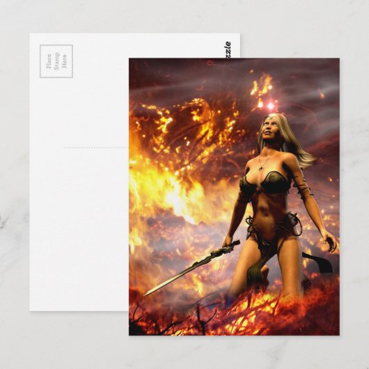 de brandgodin briefkaart (Voorkant / Achterkant)