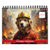De brandweer honden 2026 gepersonaliseerde kalende kalender (Hoes)