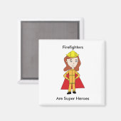 De brandweer is het Super Heroes Vrouw Magneet (Voorkant / Achterkant)