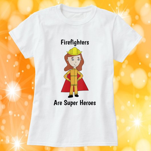 De brandweer is het Super Heroes Vrouw T-shirt