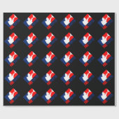 De brandweerkopvoering in drie kleuren cadeaupapier (Vlak)