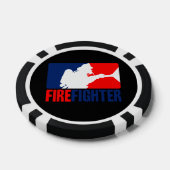 De brandweerkopvoering in drie kleuren poker chips (Enkel)