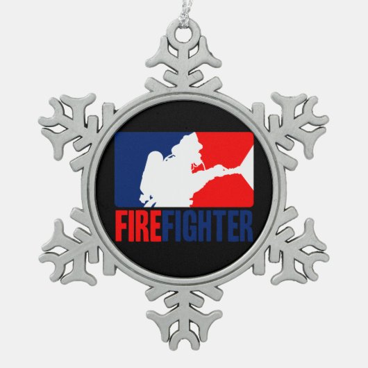 De brandweerkopvoering in drie kleuren tin sneeuwvlok ornament (Voorkant)