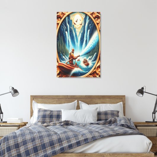 De brandweerlieden geladen op hun boot canvas afdruk (Insitu (Slaapkamer))